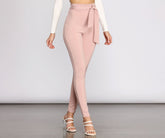 High Rise Tie Waist Skinny Pants insstreet